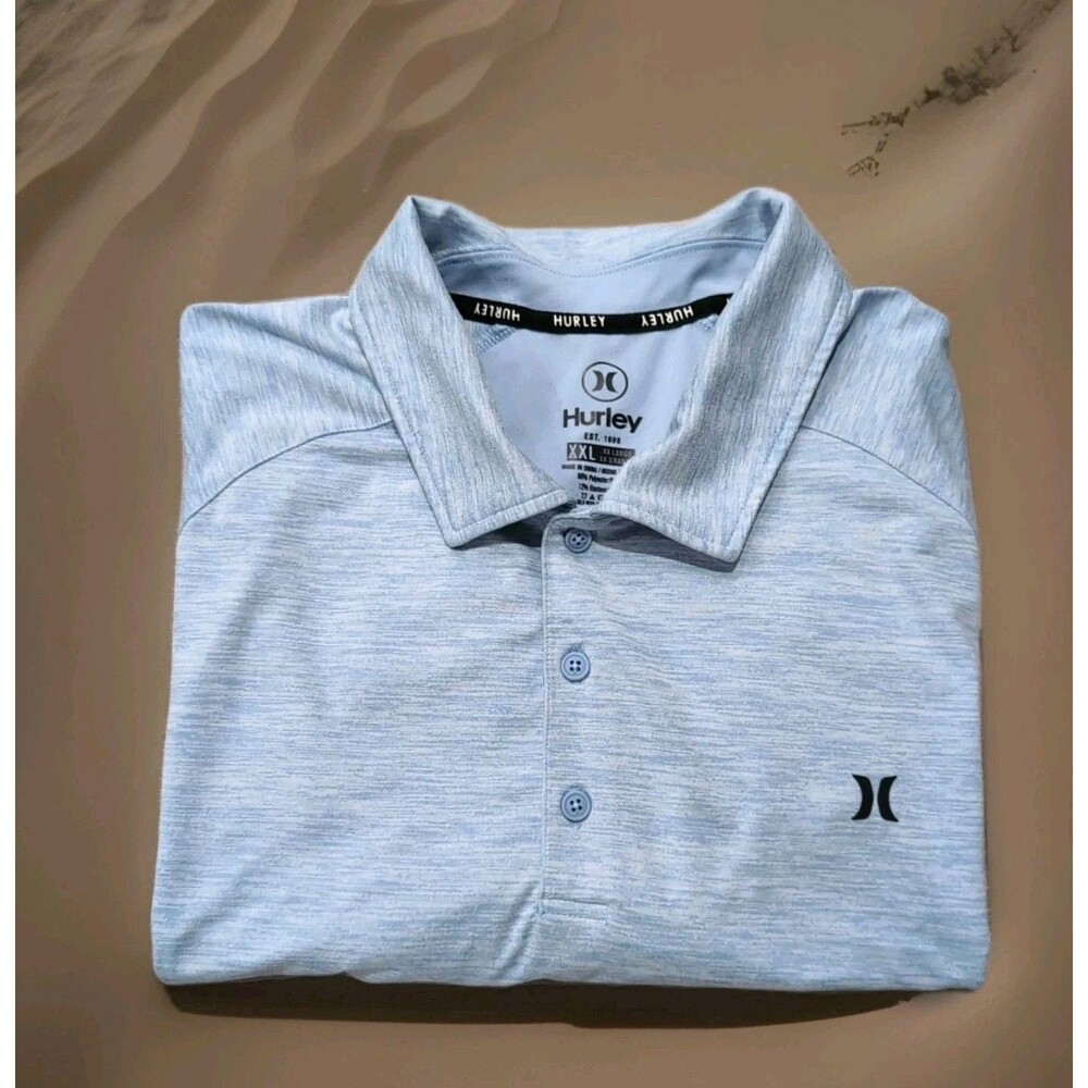 HURLEY LOOSE FIT STRETCH BLUE GOLF POLO SHIRT MEN'S SIZE XXL EUC